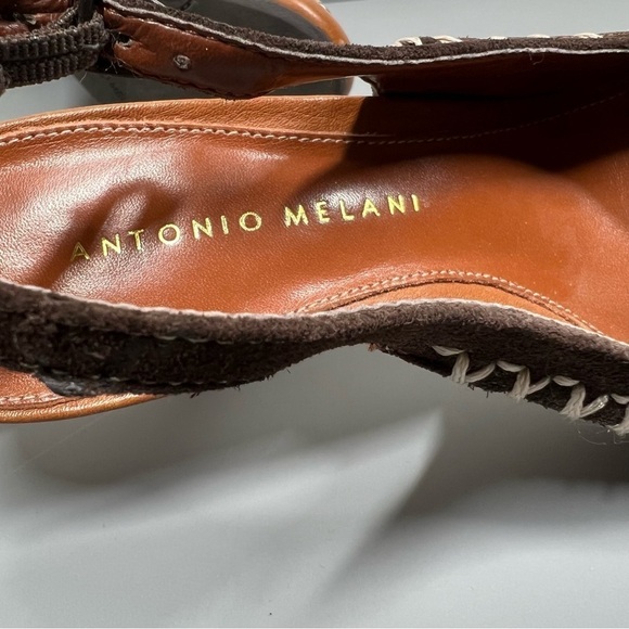 Antonio Melani Suede & Leather Slingback Moccasin Kitten Heel - Picture 8 of 8